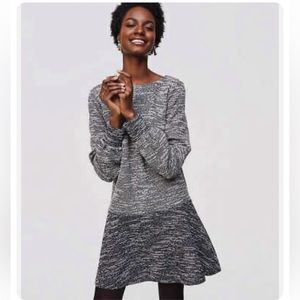 Loft‎ Marled Flounce Shift Dress